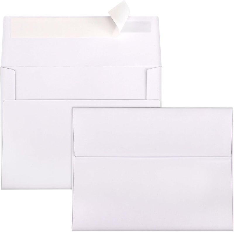 Outdoramic A2 Envelopes Self Seal 500 Pack - 4-3/8 x 5-3/4 White Invitation Envelopes Bulk for Postcard, Wedding, RSVP, Thank You Notes, Announcements, Greeting Cards, Photos - Image 1